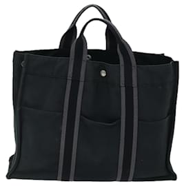 Hermès-HERMES cabas Hand Bag Canvas 5Set Noir Gris Marine Auth ki4467-Noir,Gris,Bleu Marine