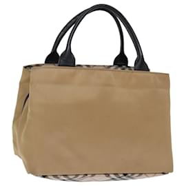 Burberry-BURBERRY Nova Check Blue Label Bolso de mano Nylon Beige Auth bs14115-Beige