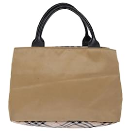 Burberry-BURBERRY Nova Check Blue Label Bolso de mano Nylon Beige Auth bs14115-Beige