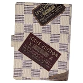 Louis Vuitton-LOUIS VUITTON Damier Azur Agenda PM Day Cover Label Collection R21070 Auth 74325-Other