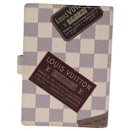 Louis Vuitton-LOUIS VUITTON Damier Azur Agenda PM Day Cover Label Coleção R21070 Auth 74325-Outro