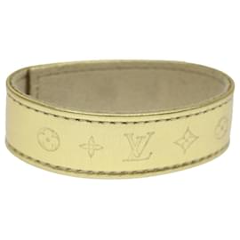 Louis Vuitton-LOUIS VUITTON Suhari Armband Leder 2008 Hong Kong Nur Gold Alle LV Auth 74006-Golden,Metallisch