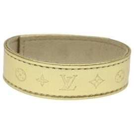 Louis Vuitton-Pulsera LOUIS VUITTON Suhari Cuero 2008 Solo en Hong Kong Oro Todo LV Auth 74006-Dorado,Metálico