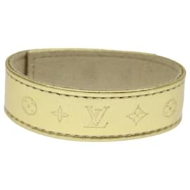 Louis Vuitton-LOUIS VUITTON Suhari Bracelet Leather 2008 Hong Kong Only Gold All LV Auth 74006-Golden,Metallic
