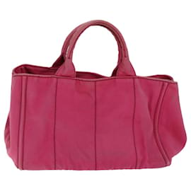 Prada-Bolso de mano PRADA Canapa MM Lona Rosa Auth 74994-Rosa