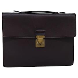 Louis Vuitton-LOUIS VUITTON Taiga Serviette Kourad Business Bag Acajou M30076 Autenticação de LV bs14147-Outro