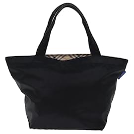 Autre Marque-Burberrys Nova Check Blue Label Handtasche Nylon Schwarz Auth bs14212-Schwarz