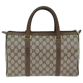 Gucci-GUCCI Borsa Boston GG Supreme Web Sherry Line PVC Beige Rosso 69 02 007 Auth yk12611-Rosso,Beige