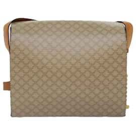 Céline-CELINE Macadam Canvas Shoulder Bag Beige Auth 74388-Beige