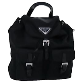 Prada-Bolso De Hombro Con Cadena PRADA Nylon Negro Autenticación 74455A-Negro