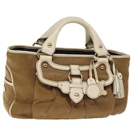 Céline-CELINE Hand Bag Canvas Brown Auth 75136-Brown