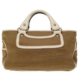 Céline-Bolso de mano CELINE Lona Marrón Autenticación 75136-Castaño