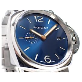 Panerai-PANERAI Luminor Due blue 42 MM SS bracelet PAM01124 X series Mens-Silvery