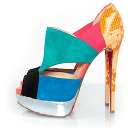 Christian Louboutin-Christian Louboutin, Escarpin multi-peeptoe Pitou-Multicolore