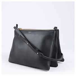 Céline-Celine Large Trio Crossbody Bag in Black-Black