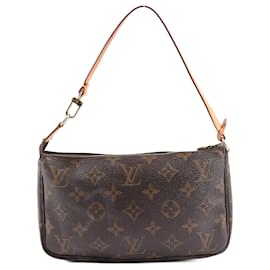 Louis Vuitton-Louis Vuitton Monogramm Pochette Accessoires Handtasche M51980-Braun