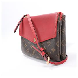 Louis Vuitton-Louis Vuitton Monogram Twice Umhängetasche in Rot M50184-Braun