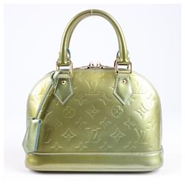 Louis Vuitton-Louis Vuitton Vernis Alma BB 2Way Handtasche in Grün M91557-Grün