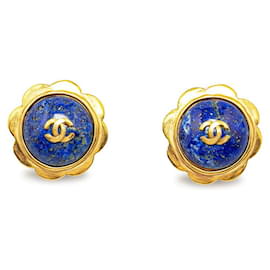 Chanel-Pendientes con clip de flores Chanel CC Pendientes de metal en buen estado-Otro