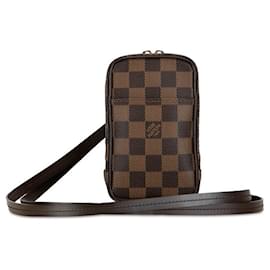 Louis Vuitton-Bolso de hombro Louis Vuitton Damier Etui Okapi GM Pouch N61737 de cuero PVC marrón en excelente estado-Castaño