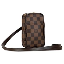 Louis Vuitton-Bolso de hombro Louis Vuitton Damier Etui Okapi GM Pouch N61737 de cuero PVC marrón en excelente estado-Castaño