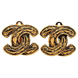Chanel-Chanel CC Matelasse Clip On Earrings  Metal Earrings in Excellent condition-Other