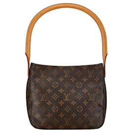 Louis Vuitton-Bolsa de ombro Louis Vuitton Monogram Looping MM M51146 em couro PVC marrom em muito bom estado-Marrom