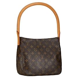 Louis Vuitton-Bolsa de ombro Louis Vuitton Monogram Looping MM M51146 em couro PVC marrom em muito bom estado-Marrom