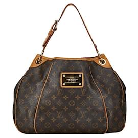 Louis Vuitton-Bolso de hombro Louis Vuitton Galliera PM de cuero PVC M56382 en condiciones justas-Castaño