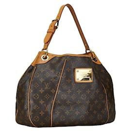 Louis Vuitton-Bolso de hombro Louis Vuitton Galliera PM de cuero PVC M56382 en condiciones justas-Castaño