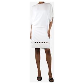 Chloé-White short-sleeved cutout mini dress - size UK 6-White