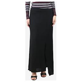 Yohji Yamamoto-Black linen midi skirt - Brand size 3-Black