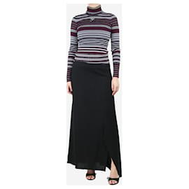 Yohji Yamamoto-Black linen midi skirt - Brand size 3-Black