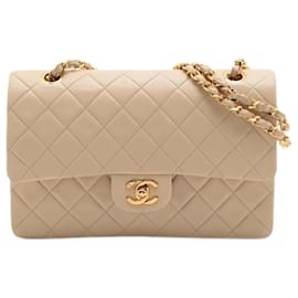 Chanel-Neutral medium lambskin vintage 1986 Classic Double Flap-Other