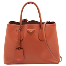 Prada-Orange Saffiano leather 2way bag-Orange