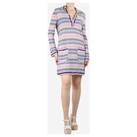 Missoni-Multi zigzag pattern pocket midi dress - size UK 14-Multiple colors