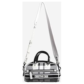 Christian Dior-Sac Bowling à carreaux en toile noir et blanc 2022-Noir