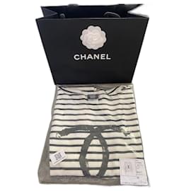 Chanel-CHANEL CC Logo Uniform Sailor Top Taglia Small ** MOLTO RARO & Nuovo di zecca**-Nero