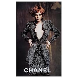 Chanel-Costume en tweed tricoté vintage-Multicolore