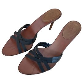 Gucci Leather and Ottoman Mules Black Black