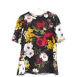 Dolce & Gabbana-Top estampado floral negro de Dolce & Gabbana.-Negro,Roja