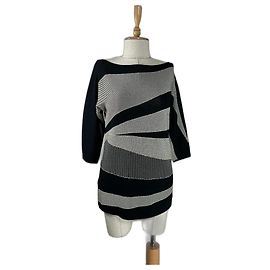 Max Mara Pullover mit 3/4 Ärmeln aus dichtem Strick Mehrfarben