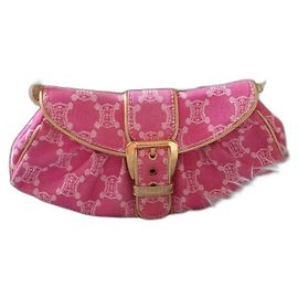 Céline Triomphe Denim Handbag Pink Pink