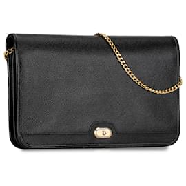 Dior-Dior Black Leather Chain Crossbody-Black