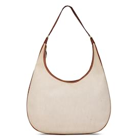 Hermès-Hermès Brown Toile Natural Barenia Gao Bag-Brown,Beige