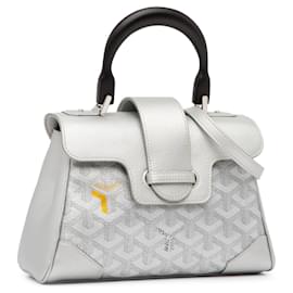 Goyard-Goyard Silver Mini Goyardine Precious Metals Saigon Souple-Silvery