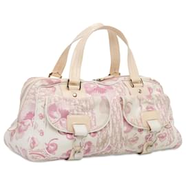 Dior-Dior White Oblique Girly Cherry Blossom Bowler Bag-Pink,White