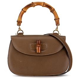 Gucci-Gucci Brown Calfskin Bamboo Night-Brown