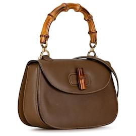 Gucci-Gucci Cuir de veau marron Bamboo Night-Marron