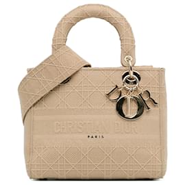 Dior-Dior Brown Medium Cannage Lady D-Lite-Brown,Beige